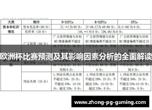 欧洲杯比赛预测及其影响因素分析的全面解读